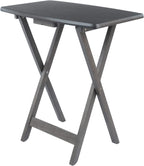 WINSOME Dorian Oversized Snack Table Set, Oyster Gray (Brown Base) (replace color may vary)., 23.62 x 15.75 x 25.51, 5pc