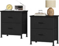 Sweetcrispy Nightstands Set of 2 with 2 Storage Drawer, Small Bedside Table