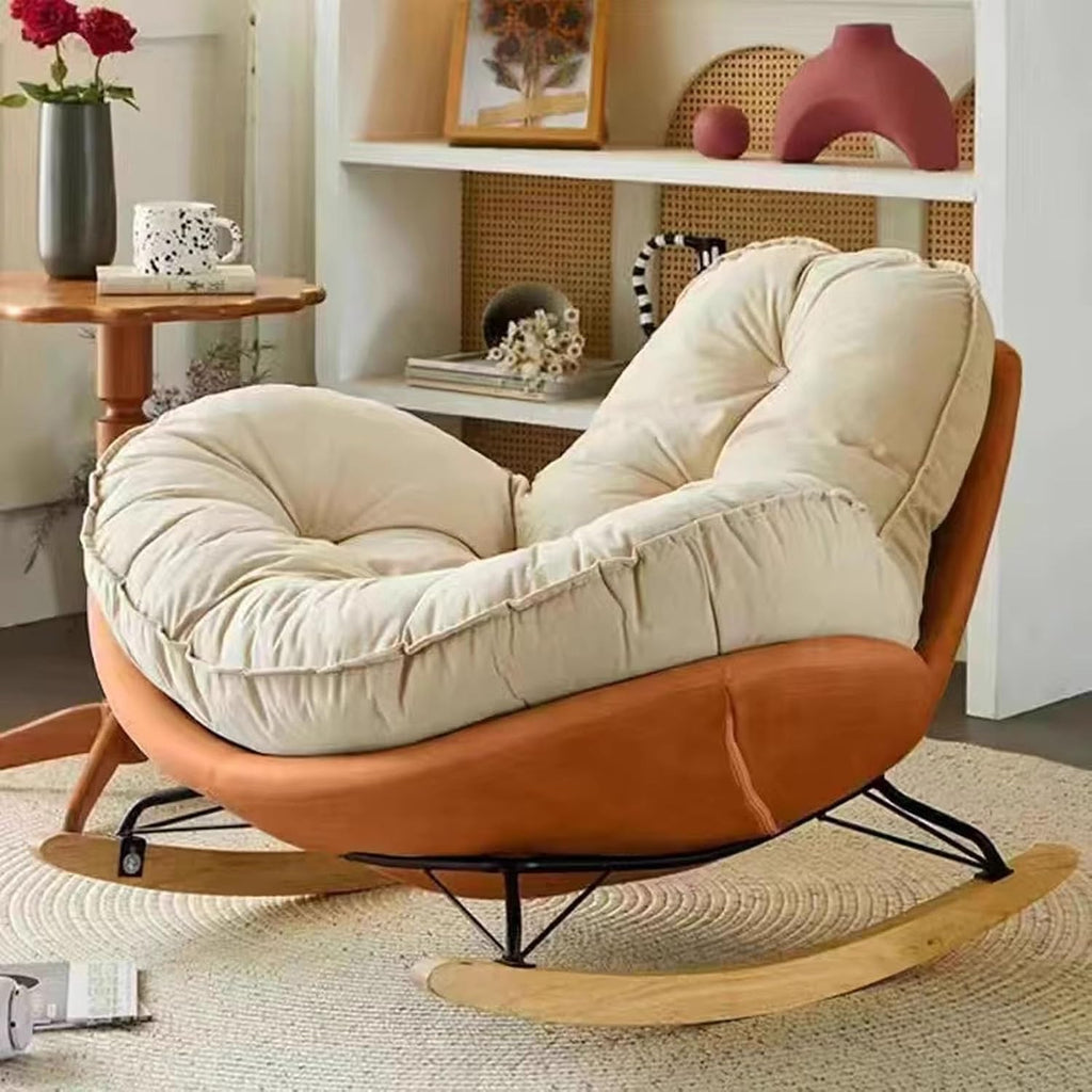 Modern Lounge Rocking Chair, Cute Comfy Armchairs, Corner Reading Chair for Adults, for Balcony Living Room Bedroom