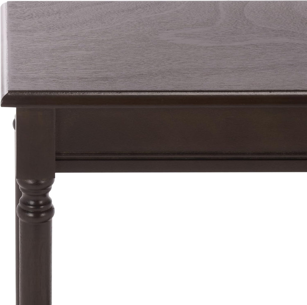 SAFAVIEH Furniture - Tinsley Rectangle Console Table - Dark Chocolate - Solid Wood - Farmhouse Turned-Leg Design - Ideal for Entryway, Living Room, Hallway, 28" W x 11.75" D x 28" H (CNS5724D)