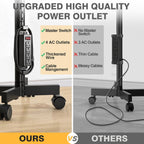 TVON Mobile TV Stand with Power Outlet for 23-65 Inch TVs up to 88 lbs | Tilt Rolling TV Cart with Height Adjustment & Locking Wheels, Portable TV Stand for Bedroom, Office, Max VESA 400x400mm