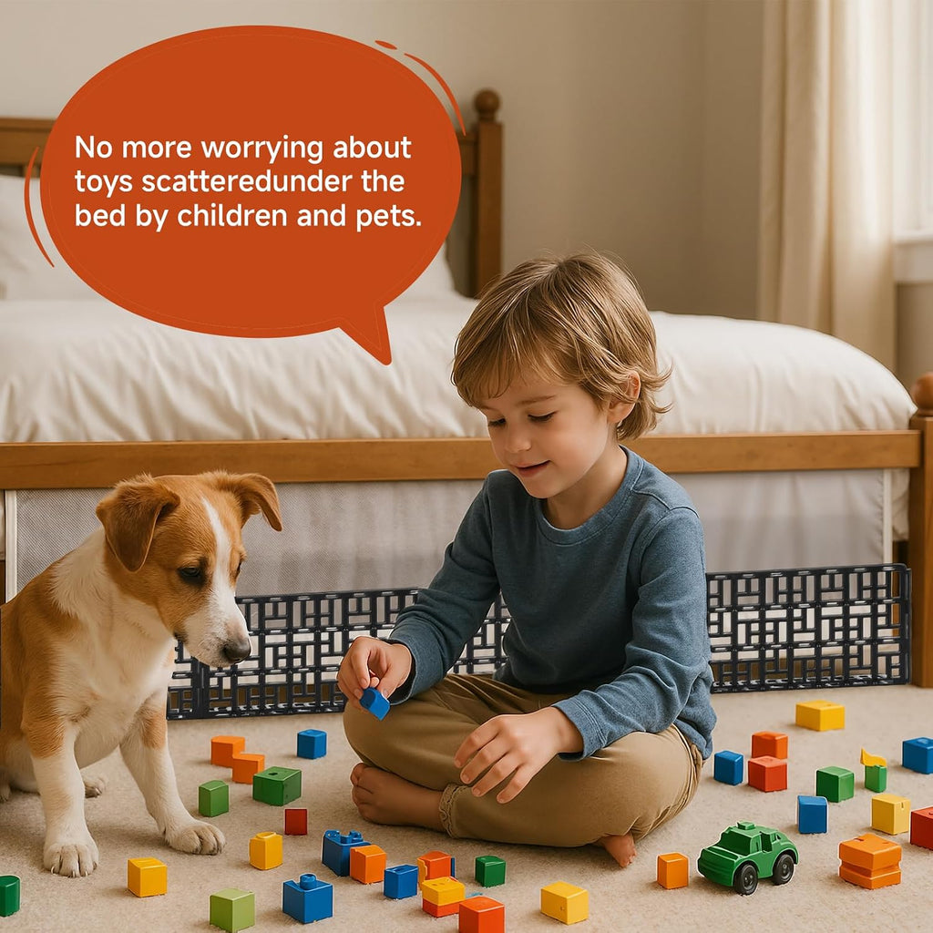 Under Couch Blocker for Bed,Under Bed Blocker for Pets,Under Sofa Furniture Blocker,Plastic Under Couch Blocker for Dogs Pets Cats,Black,16PCS