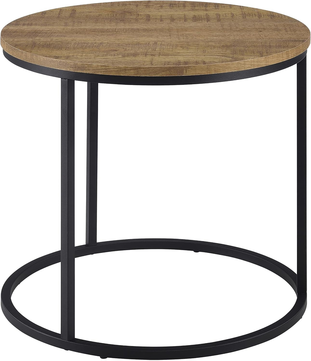 Coaster Home Furnishings - Lainey - Wood and Metal - End Table with Round Top, Open Metal Base and Rustic Style - Living Room - 23-Inch - Mango - 736037