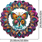 Cross Wind Spinner, Metal Wind Spinners Outdoor/Indoor, Cross Butterfly Hanging Garden Decor for Outside, Stainless Wind Spinners for Yard and Garden 10 inch 3D (25X24.95 CM)
