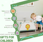 Qaba Toy Box with Lid Safety Hinges for Kids 24" L x 15" W x 15" H Green | Toy Chest, for Boys Girls, Storage Organizer, Living Room, Playroom, Nursery, Bedroom