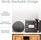 Snap-N-Store CD Storage Box - 4 Pack - Durable 5.1 x 5.1 x 13.2 Inch Disc Holders with Lids to Store up to 52 CDs - Black
