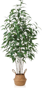 Artificial Eucalyptus Tree,5Ft Tree Fake Plant in Pot for Home and Office Decor,Potted Faux Plants Tall Artificial Trees for Indoor