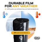 Black Construction Plastic Sheeting 6 mil, 10' x 100' (1000 sq. ft.) - Heavy Duty Plastic Cover for Construction & Painting - LDPE Film Roll - Heavy Duty Plastic Sheeting Roll by IDL Packaging