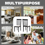 Kings Brand Furniture - Set of 4 Wood Dining Chairs - Upholstered Modern Dining Room Kitchen Armless Side Chair, Black