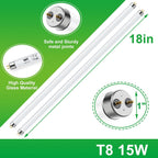 LUCKY HERP T8 15W UVB 5.0 Reptile Light, 18inch UVA UVB Reptile Light Bulb 2 Pack, Fluorescent Lamp for Reptiles Amphibians Lizards Chameleons