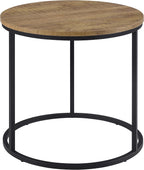 Coaster Home Furnishings - Lainey - Wood and Metal - End Table with Round Top, Open Metal Base and Rustic Style - Living Room - 23-Inch - Mango - 736037