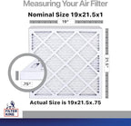 Filter King 19x21.5x1 Air Filter | 4-PACK | Carbon MERV 8 HVAC Pleated A/C Furnace Filters | MADE IN USA | Actual Size: 19 x 21.5 x .75"
