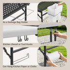 5FT Folding Table Portable Picnic Table with Metal Grid Grilling Surface, Foldable Camping Table Food Prep Station for BBQ, Patio & Beach