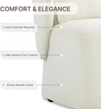 KISLOT Upholstered Dining Chairs with Wheels, Easy Assembly Stain Resistant Fabric Modern Barrel Armchair with Lumbar Cushion, Dining Room Chairs for Kitchen Living Room Bedroom, Beige, Set of 1