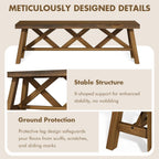 Wnutrees 54" Farmhouse Wood Bench, Rustic Solid Wood Entryway Bench Seat with Double X-Structure for Dining Area Living Room Hallway, Structural Stability, Natural