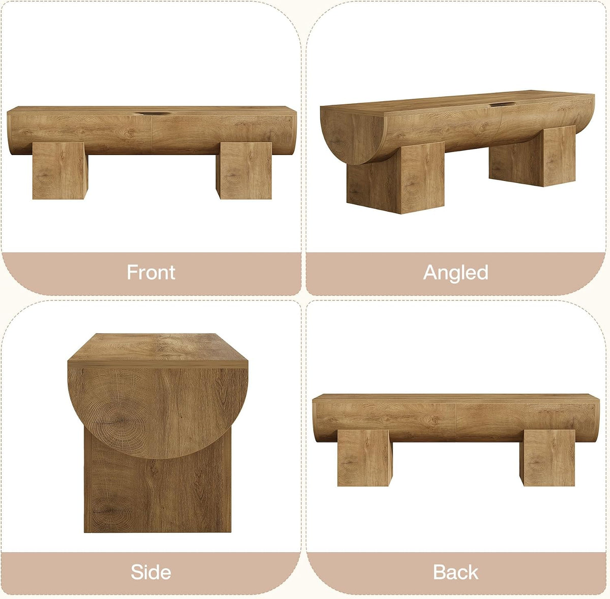 Tribesigns 55" Storage Bench with 2 Safety Hinges, Farmhouse Shoe Bench with Flip-Top Storage, Supports 350 lb and Easy Assembly (Natural)