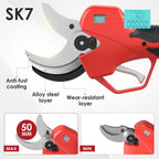 Electric Pruning Shears with Telescopic Rod, 50mm 1.96" Cutting Diameter Cordless Pruner with 2 Rechargeable Batteries, Tree Branch Cutter with SK7 Blade for Gardening Pruning