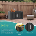 Waterproof UV-Resistant Outdoor Shoe Rack, 2-Tier Storage Cabinet Bench with 2 Doors & Adjustable Shelves, Indoor Outdoor Shoe Organizer for Entryway Hallway Living Room, Black