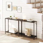 MAHANCRIS 30" Narrow Console Table, 2-Tier Small Entryway Table with Shelf, Thin Sofa Table with Shelves, Behind Couch Table for Living Room, Hallway, Foyer, Corridor, Office, Black CTHB27601