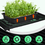 ROCEEI 6 Pack Durable Seedling Heat Mat 10 x 20.75 Waterproof Plant Heating Pad Warm Hydroponic Grow Mat for Greenhouse Grow Seed Starting Plant Germination (Black,Green)