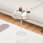 Acrylic End Table, Modern Minimalist Acrylic Side Tables, Clear Side Table for Living Room, Bedroom, Office, Drink Table (12" D x 12" W x 21" H, Transparent)