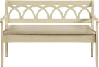 OSP Home Furnishings Coventry Solid Wood and Veneer Storage Bench, Antique White