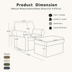 35.82" Oversized Accent Chair with Ottoman, Chenille Armchair, Gray | Accent Chair with Ottoman Set; Deep seat for relaxing; soft chenille; comfy back support; footrest ottoman; living room