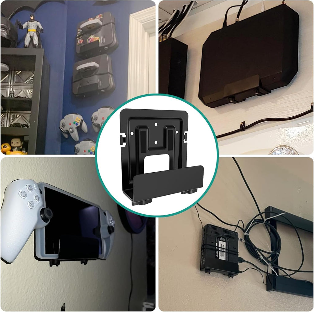 Cable Box Mount, Adjustable Wall Mount for Small and Wide Devices- 1 PCS | Modem Mount,Wall Mount Bracket Compatible for Cable Boxes, Modems, DVD Players,PS3, PS4, Xbox One S