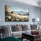 Wapluam Large Canvas Wall Decor For Living Room Wall Art For Bedroom Office Decorations Field Scenery Watercolour Wall Paintings Stretched And Framed Wall Pictures Artwork Home Decor Ready To Hang