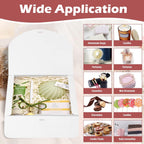 BoShahai 10 PCS Gift Boxes with Lids, 10.6x7.8x3.1 Inch Kraft Paper Gift Box, White with Ribbon, Bridesmaid Proposal Box for Wedding, Packaging, Present, Birthday, Cupcake