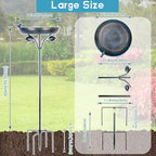 DREAMSOUL Outdoor Garden Bird Bath Metal Bird Baths Cast Iron Birdbath with Metal Stake Tall Bird Bath for Yard Garden Decor