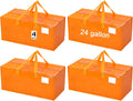 4 Pcs 24 Gallon Large Moving Bags with Zipper and Handles Foldable Storage Duffle Bags Heavy Duty Extra Large Totes for College Dorm Travel Clothes Blankets Bedding Moving (Jelly Orange)