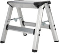 Camco Folding Metal Step Stool - Perfect for Hard to Reach Areas in Kitchens and Closets, Great as a Truck Stool, Folds for Easy Storage (43672), Silver,One Size