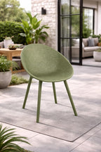 2xhome Modern Patio Dining Chair | Perforated Oval Egg-Shaped Breathable Weather Resistant Lounge Side Chair for Kitchen Indoor or Outdoor Use (Set of 2 Chairs, Green)