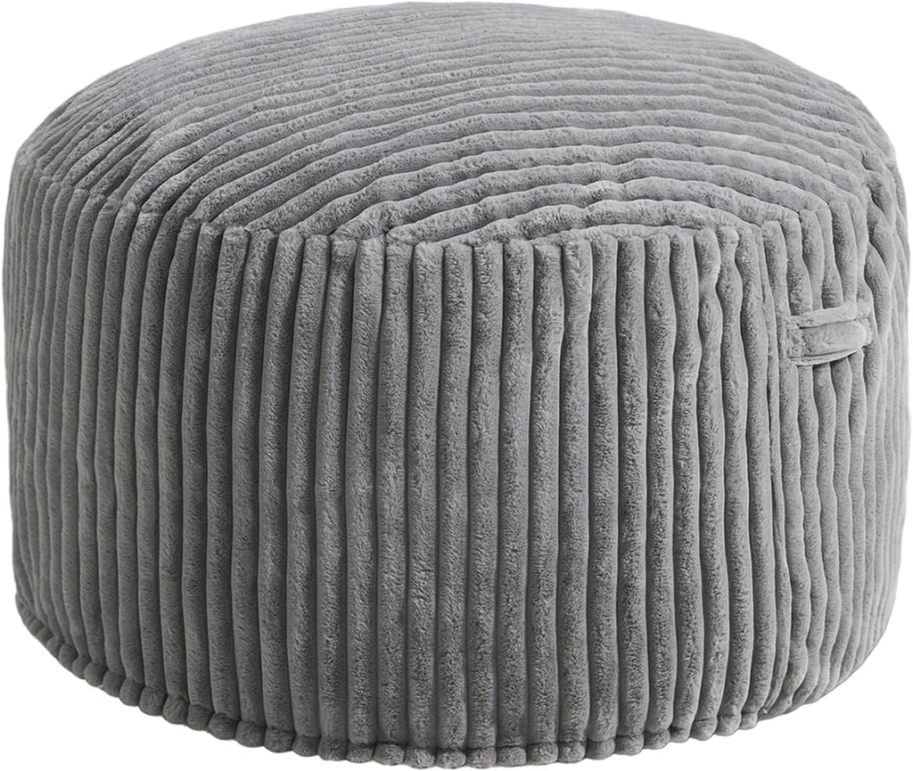 Hobestluk Adult Bean Bag Chair Giant Beanbag with Filling Living Room 3FT | Grey Large Big Oversized Bean Bag Chair Memory Foam Filling Machine Washable Fluffy Cover Bedroom Dorm Reading Gaming