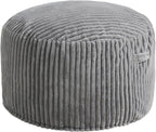 Hobestluk Adult Bean Bag Chair Giant Beanbag with Filling Living Room 3FT | Grey Large Big Oversized Bean Bag Chair Memory Foam Filling Machine Washable Fluffy Cover Bedroom Dorm Reading Gaming