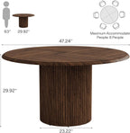 Tribesigns 47" Round Dining Table for 4, Farmhouse Kitchen Table with Metal Base, Modern Small Dinner Table for Dining Room,Kitchen (Chairs Not Included)