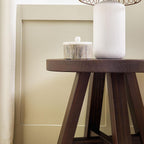 Walker Edison Colt Modern Farmhouse Solid Wood Round Side Table, 18 Inch, Espresso