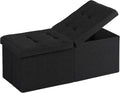 35-INCH Storage Ottoman Bench, Footrest with Storage, End of Bed Bench Coffee Table for Living Room, Bedroom, Entryway, Black
