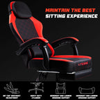 VITESSE 400 lbs Red Ergonomic Video Gaming Chair for Adults | PC Computer Chair, Racing Office Chair, Silla Gamer Height Adjustable Swivel Chair with Lumbar Vibration Support and Headrest