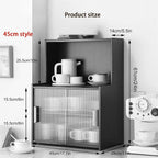 Kitchen Storage Cabinet, Countertop Cabinet with Sliding Door, Pantry Storage Cabinet with Adjustable Shelves, Freestanding Floor Storage Cabinet ﻿ Multi Scenario Use(Natural,45cm)