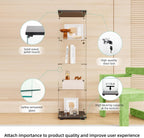 FLYMUHJIA Curio Cabinet Glass Display Case for Collectibles with Door, 4 Display Shelves Showcase, 64.2”Hx16.9''Lx 14.6''W Black