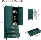 75" Tall Kitchen Pantry Cabinet, Storage Cabinet with 3 Drawers | Metal Kitchen Cabinet with Doors & 2 Adjustable Shelves, Tall Food Pantry, Cupboard for Kitchen, Dining Room, Garage, Office