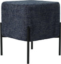 Get Set Style Square Foot Stool, Modern Linen Vanity Stool Chair Upholstered Foot Rest Sofa Side Foot Stool Ottoman Seat for Living Room, Bedroom, Entry, Hallway, Office