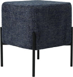 Get Set Style Square Foot Stool, Modern Linen Vanity Stool Chair Upholstered Foot Rest Sofa Side Foot Stool Ottoman Seat for Living Room, Bedroom, Entry, Hallway, Office