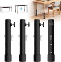 ZhouDaShu Table Leg Extenders for Folding Tables, Table Leg Extensions for Bent and Straight Legs, Heavy Duty Steel Adjustable Folding Table Leg Risers (9.8 in (25 cm) (4 Pack))