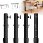 ZhouDaShu Table Leg Extenders for Folding Tables, Table Leg Extensions for Bent and Straight Legs, Heavy Duty Steel Adjustable Folding Table Leg Risers (9.8 in (25 cm) (4 Pack))