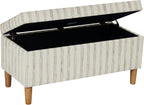 HomePop Malmo 36" Storage Bench - Gray & Cream Stripe