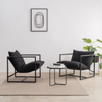 Zinus Aidan Sling Accent Chair, Metal Framed Armchair with Shredded Foam Cushioning, Black