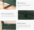 Aoiy & Wifon 67.91" W King Size Bench for End of Bed, Upholstered End of Bed Storage Bench with Metal Legs for Bedroom, Velvet (Green)